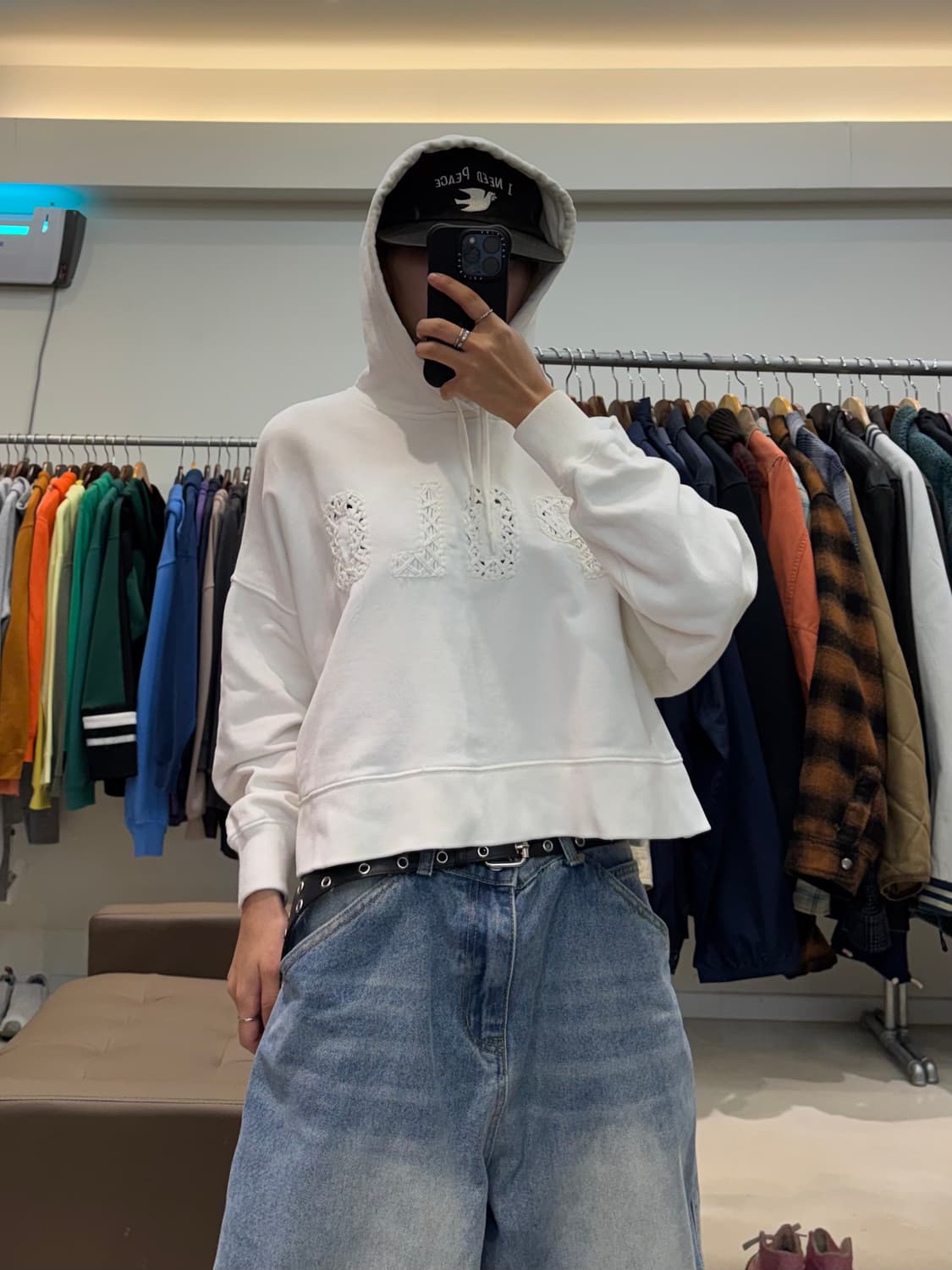 폴로 랄프로렌 니트로고 크롭 후드티 상품이미지6