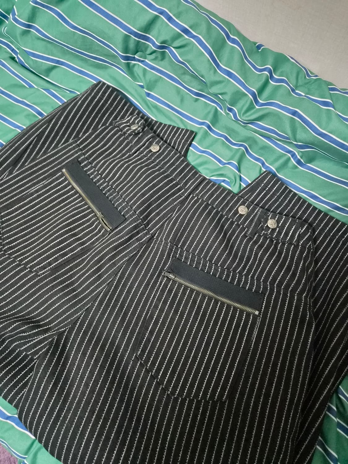 낫포너드 스트라이프 와이드 팬츠 상품이미지3