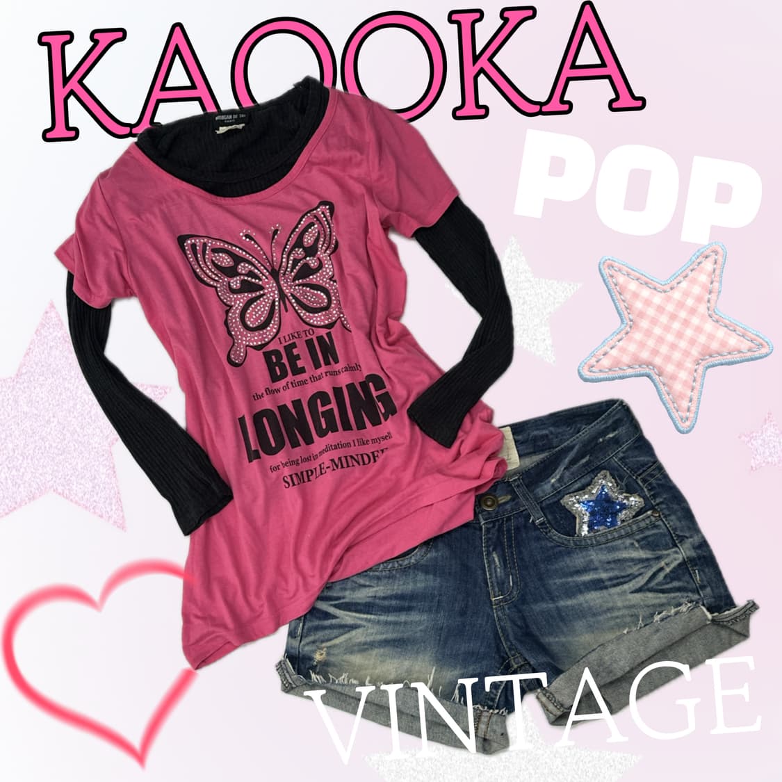 🦋팝갸루 y2k 숏팬츠 코디세트🦋큐빅 핫핑크 레이어드 펑크 락 상품이미지1