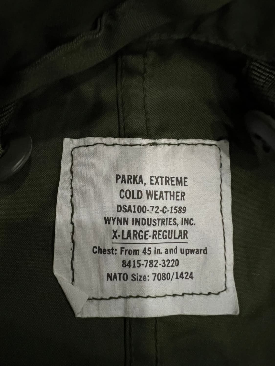 (XL) M65 피쉬테일 오리지널 개파카 풀셋 데드스탁 상품이미지4