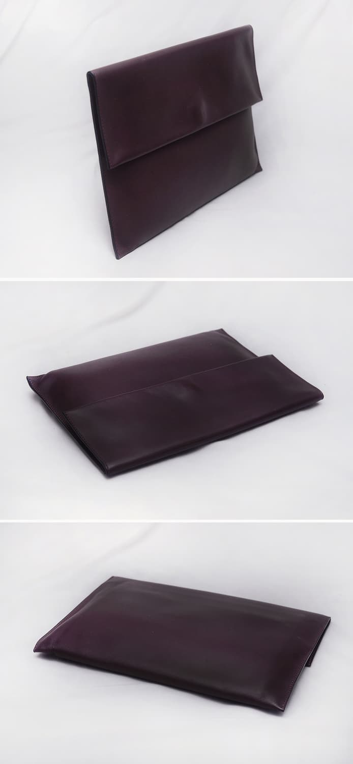 마르니 (MARNI) 버건디 나파레더 카프스킨 플랩 클러치백 상품이미지5