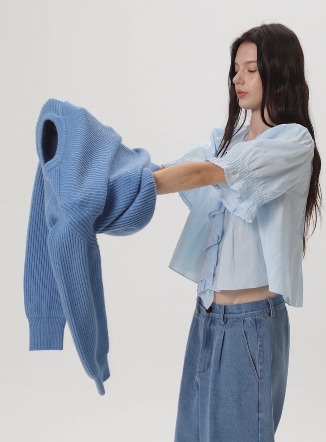 위라라 러플 블라우스 (새상품) 상품이미지5