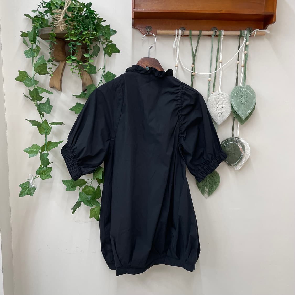 블랙 2way 지퍼 셔링 디테일 롱 반팔 자켓 상품이미지5