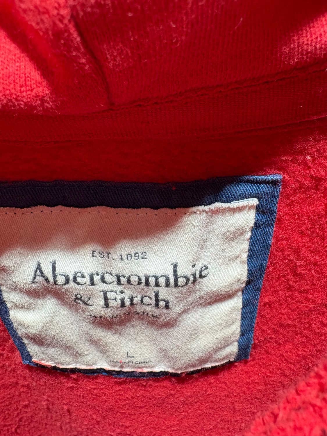 L 아베크롬비 레드 자수 후드티 상품이미지5