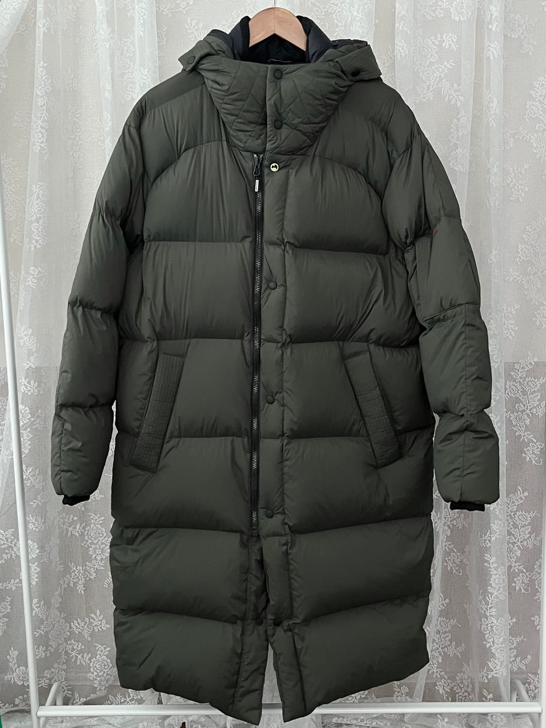 110) 몽벨 구스다운 롱패딩 카키 상품이미지1