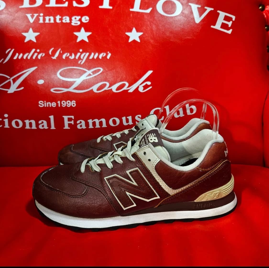 뉴발란스 No. 574 레더 다크 브라운 285 size 상품이미지1