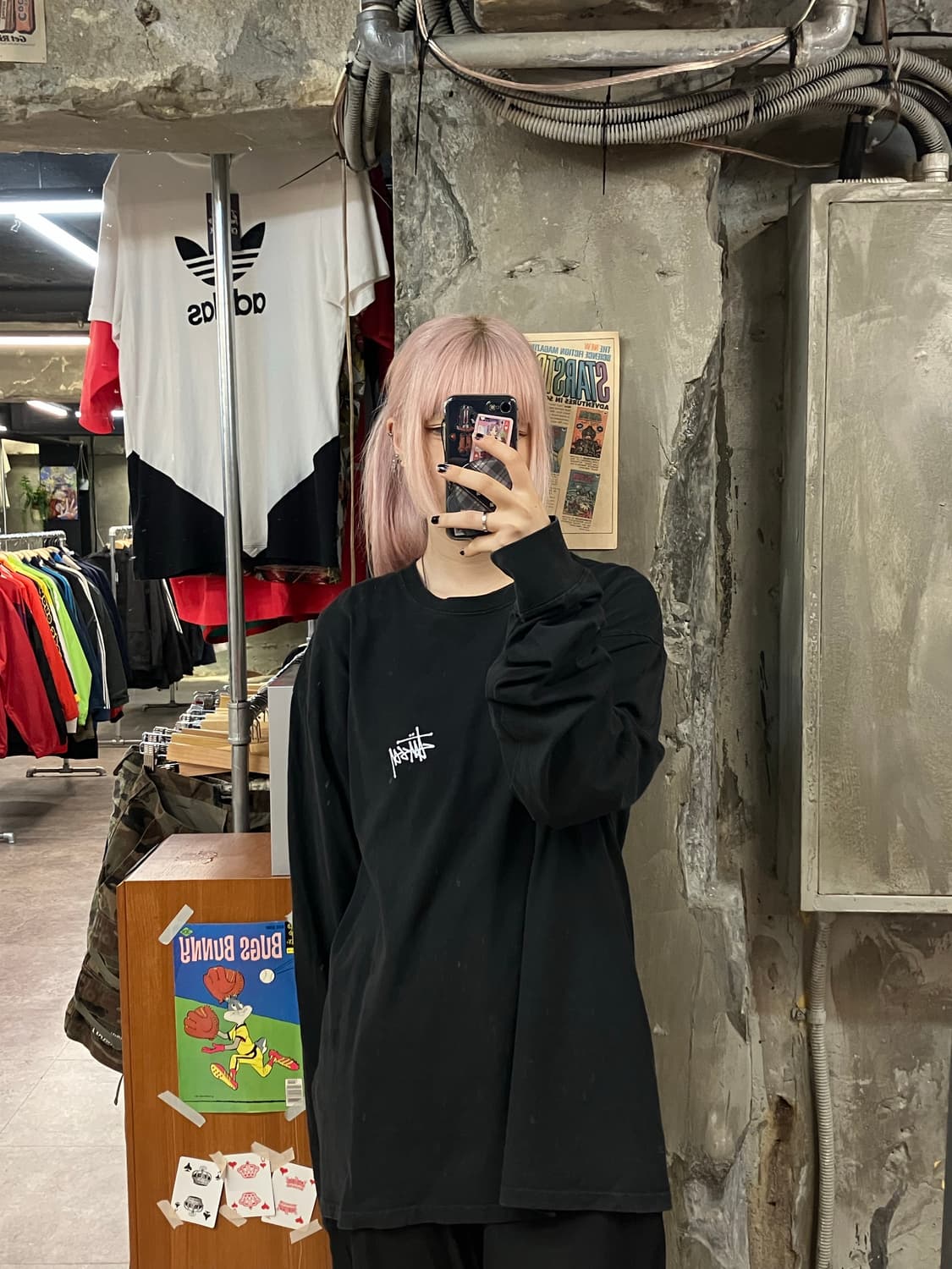 스투시 긴팔 티셔츠 블랙 XL #csz1435 상품이미지2