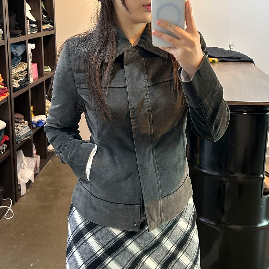 챠콜 벨벳 자켓 상품이미지2