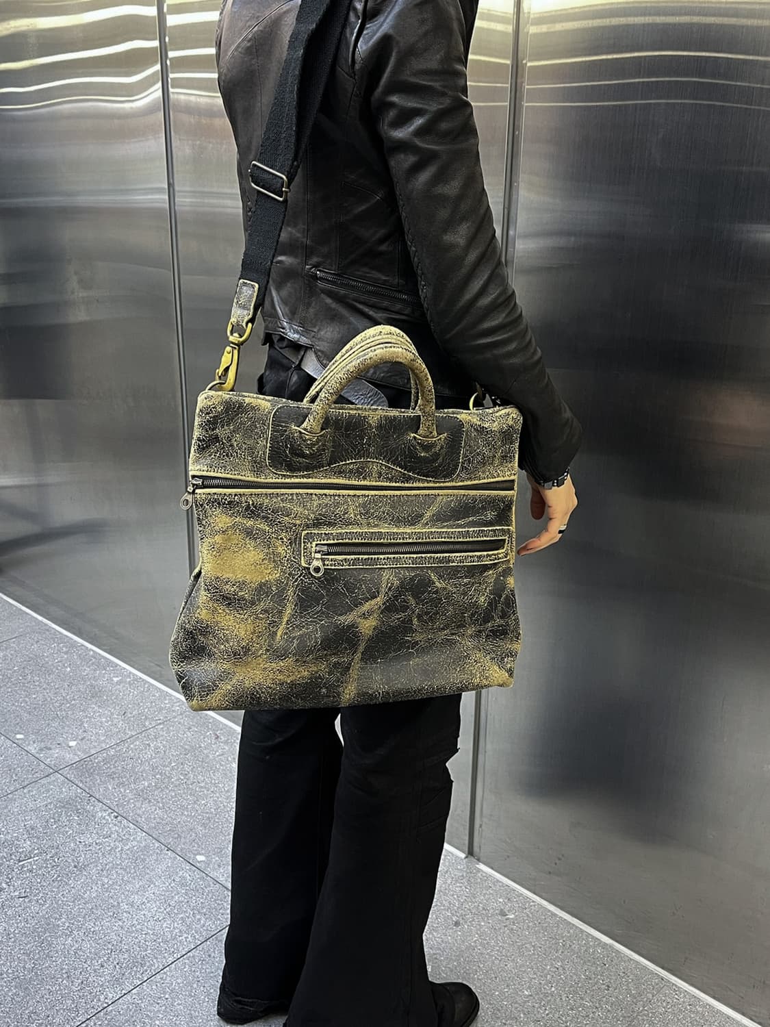 Jas M.B 런던 투웨이 크랙 레더 백 상품이미지1