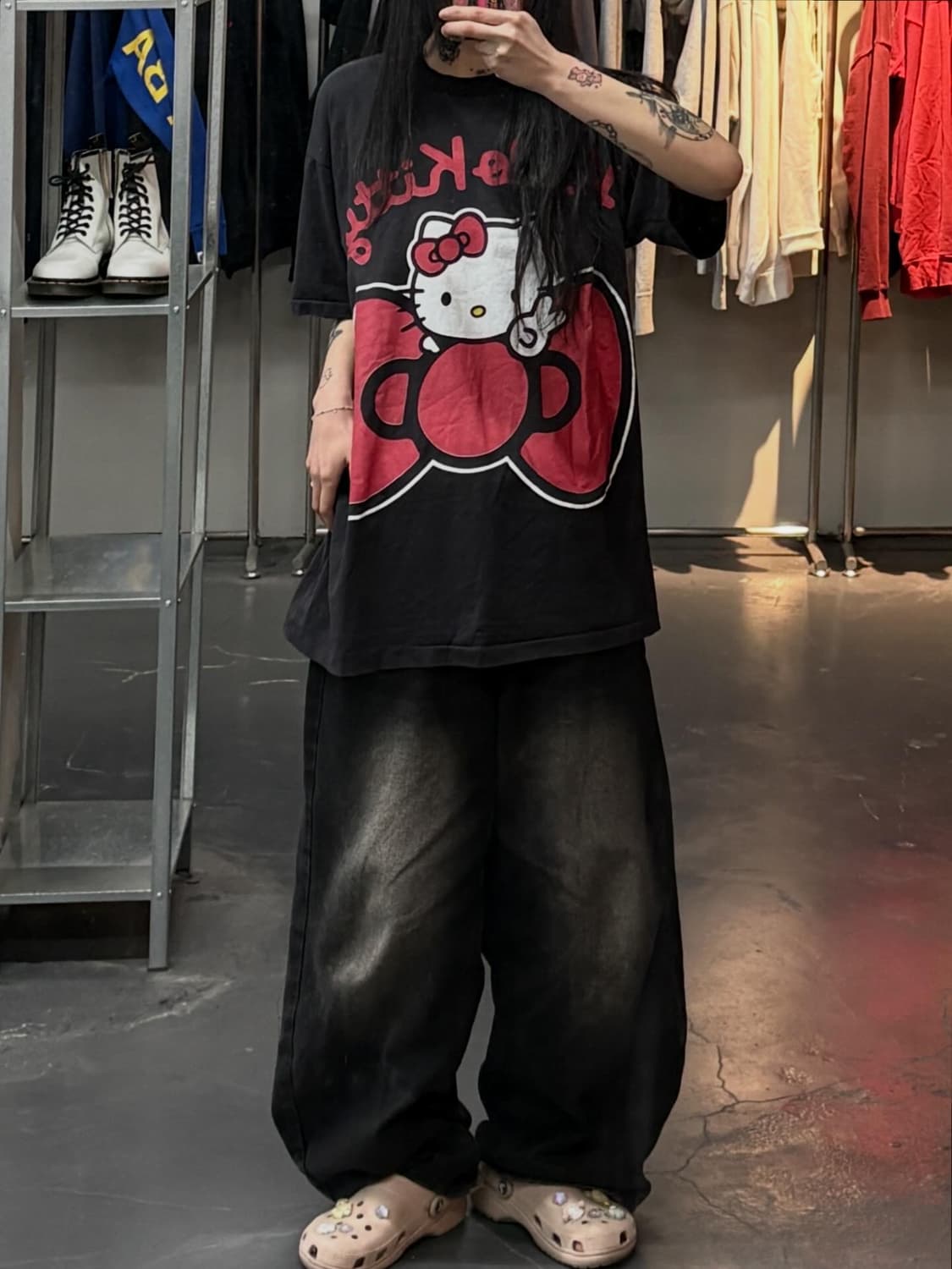 빈티지 헬로키티 y2k 블랙 반팔티 A3694 상품이미지1