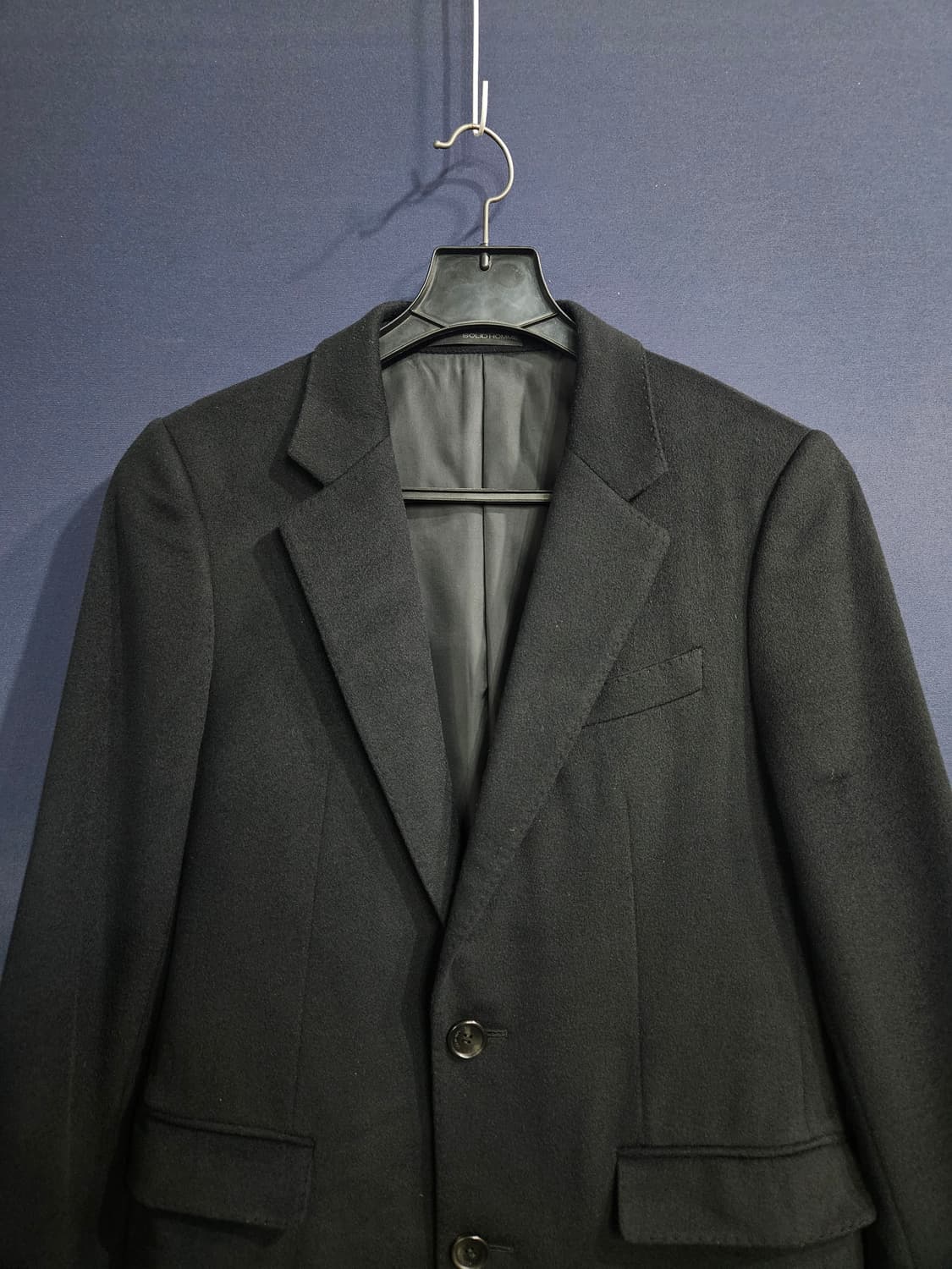 솔리드옴므 블랙 남성 슬림핏 95~100 캐시미어 혼방 코트  상품이미지7