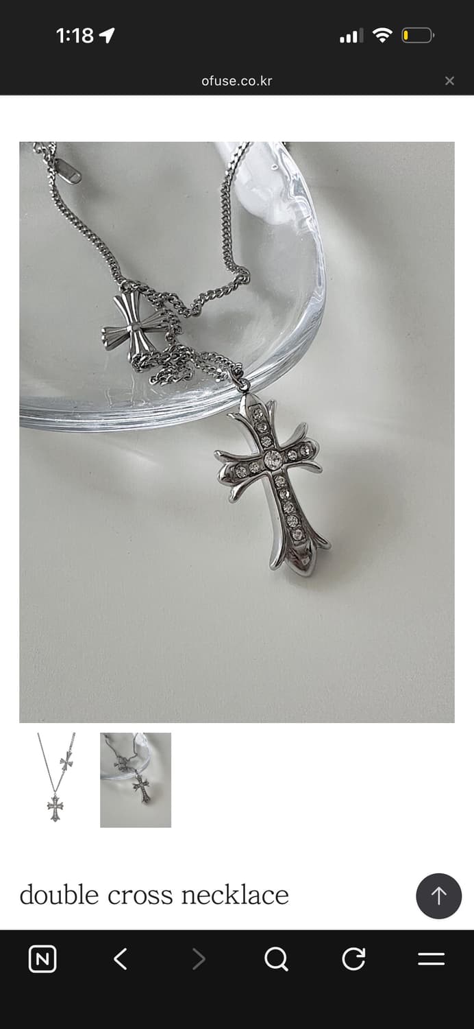 오퓨즈 더블 크로스 목걸이 상품이미지2