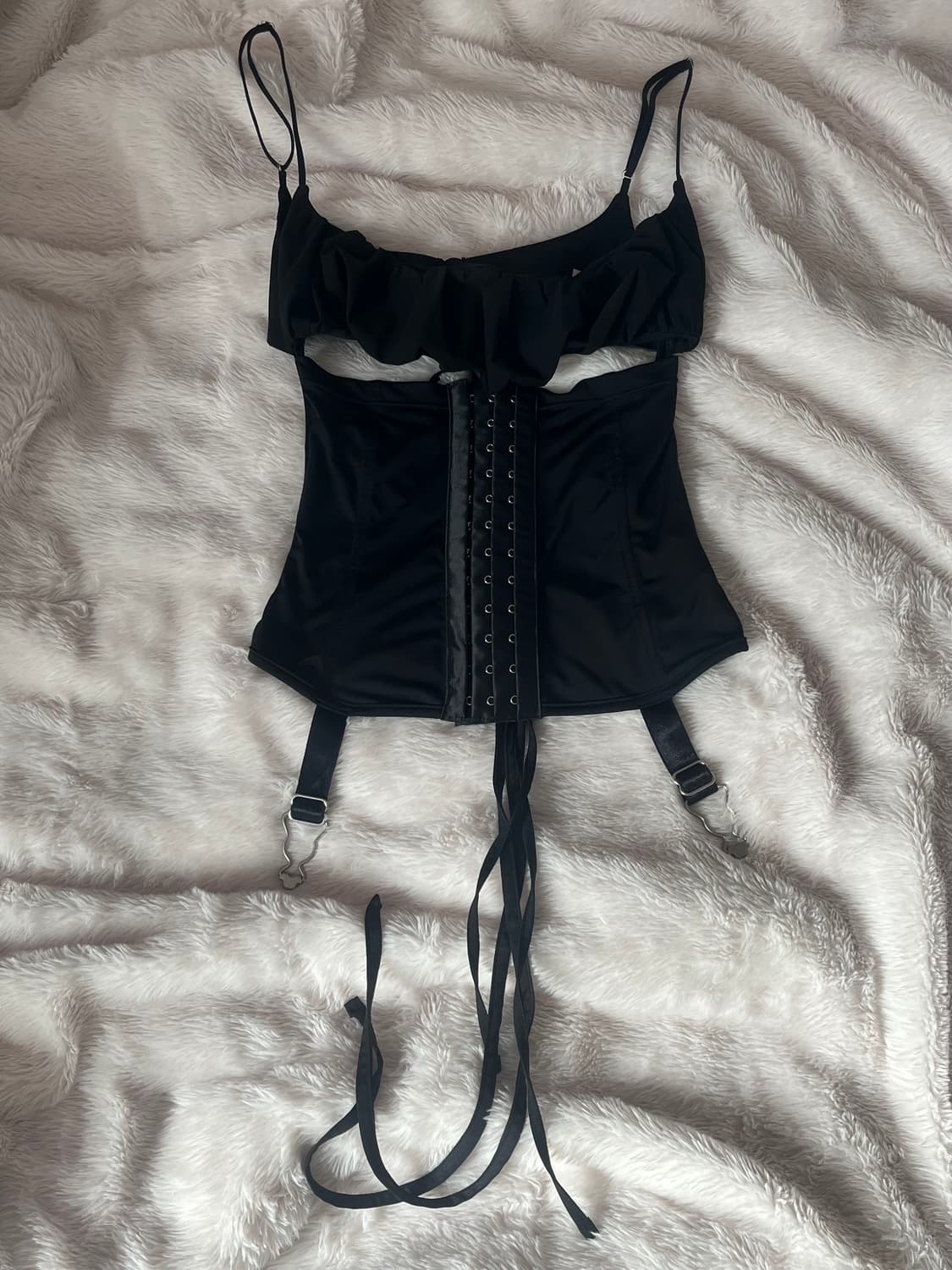 본네 bonnae Lace-up corset top (Black) 상품이미지3