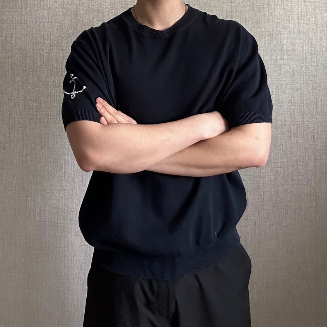 Guernsey Woollens 건지 울른스 피셔맨 반팔 니트 상품이미지4