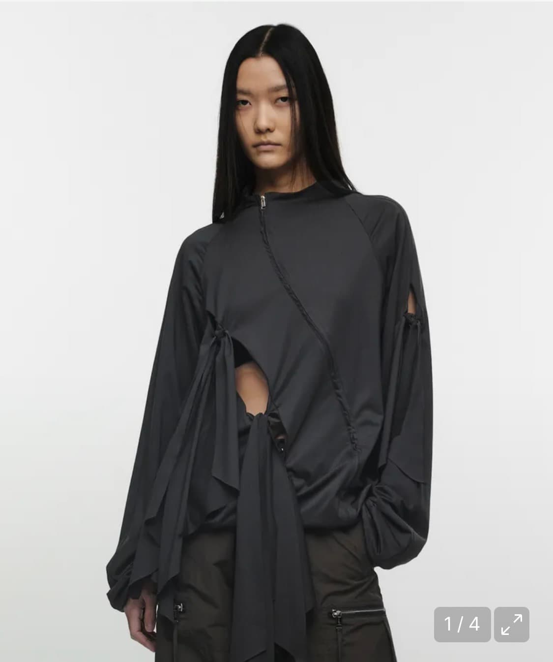 나체 TIE JERSEY JACKET CHARCOAL 타이 자켓 상품이미지1