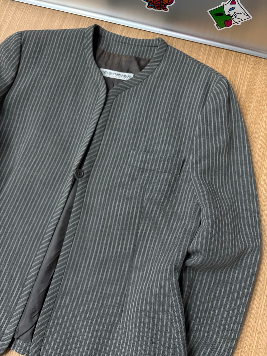 아르마니 00s 싱글 논카라 우먼 자켓 상품이미지2