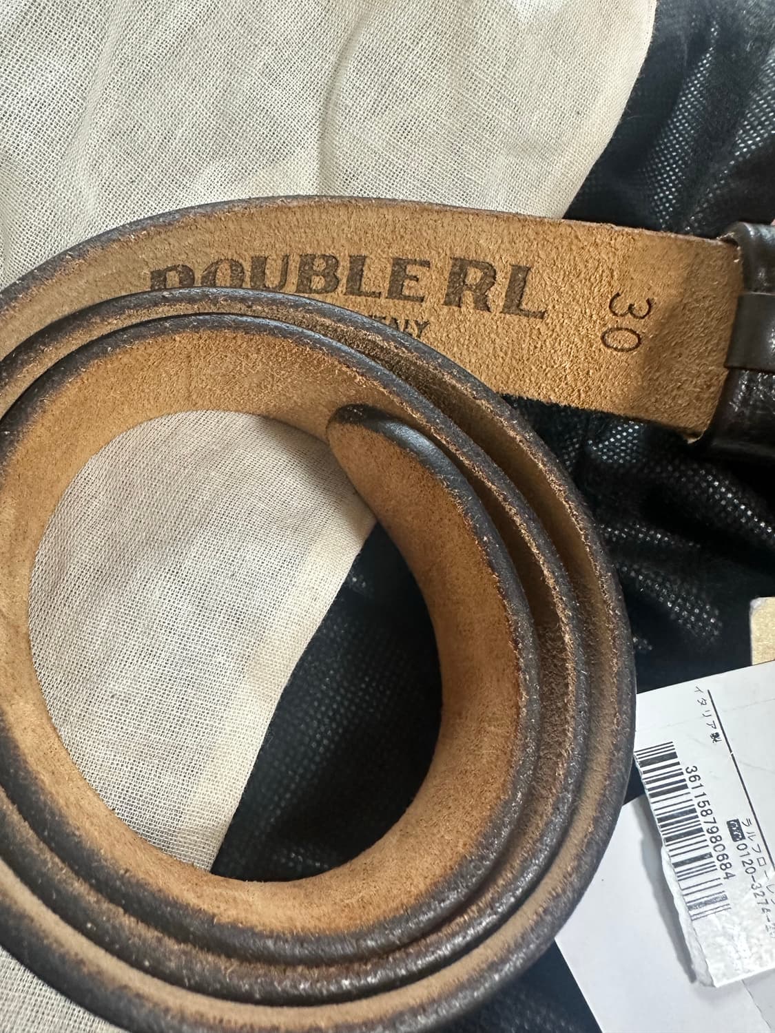 RRL 빈센스 벨트 30 블랙 상품이미지3