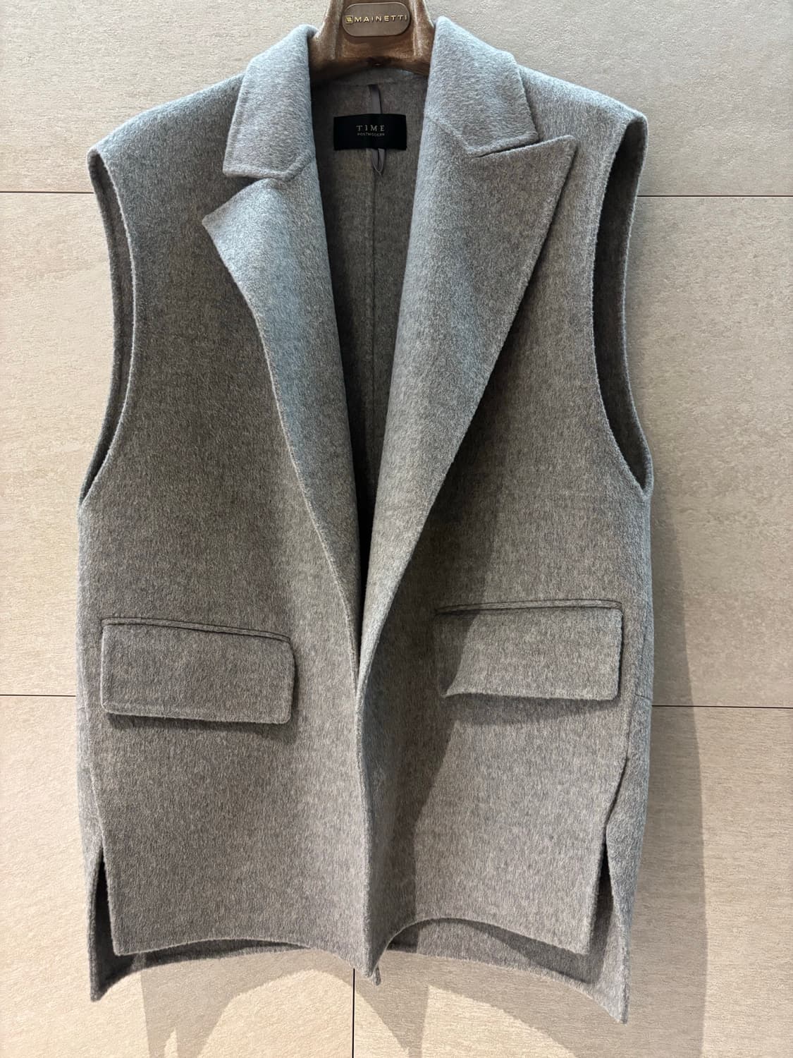 TIME 타임 회색 멜란지 베스트 조끼 상품이미지1