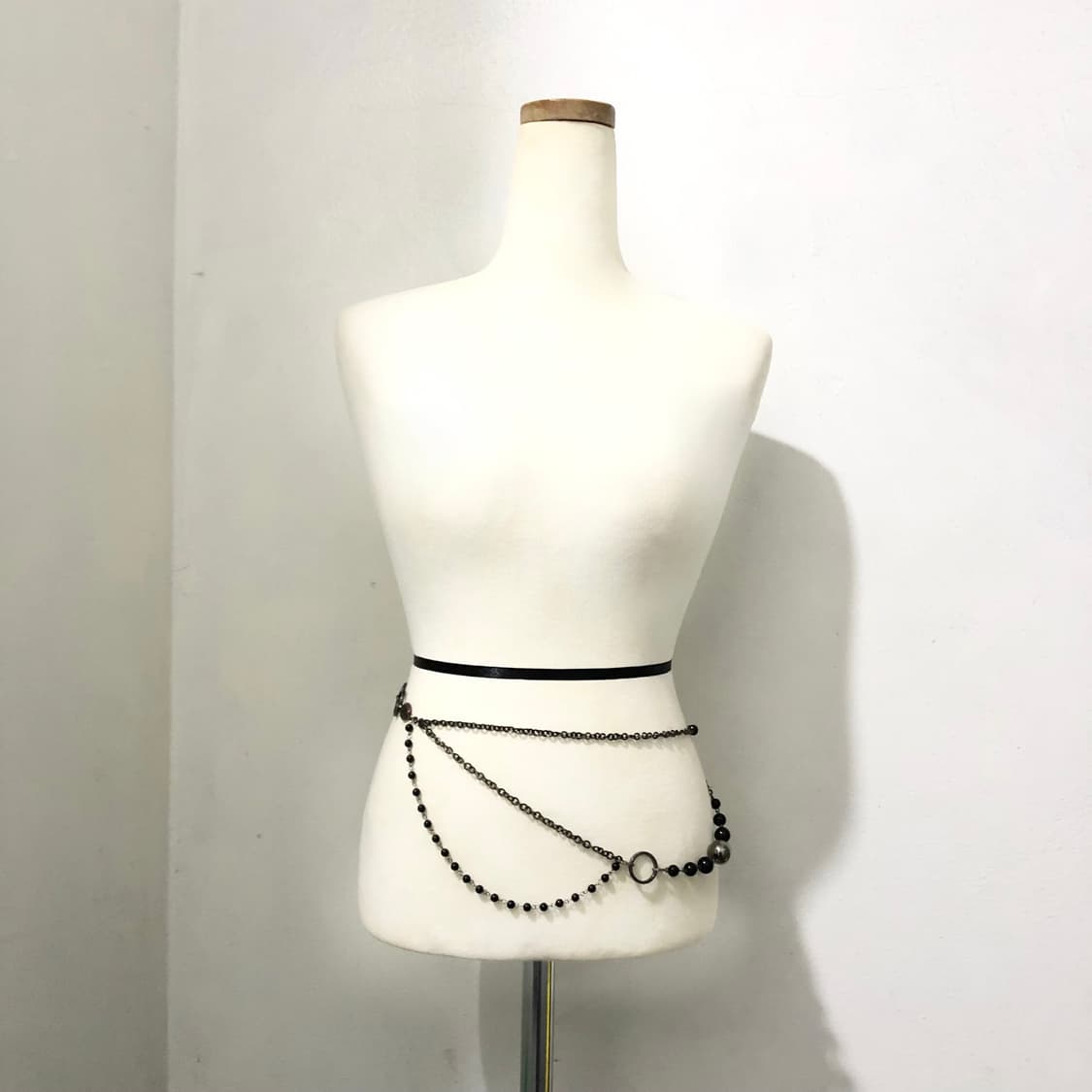 빈티지 블랙 써클 레이어드 체인벨트 롱목걸이 갸루 펑크 긱시크 오리엔탈 상품이미지3