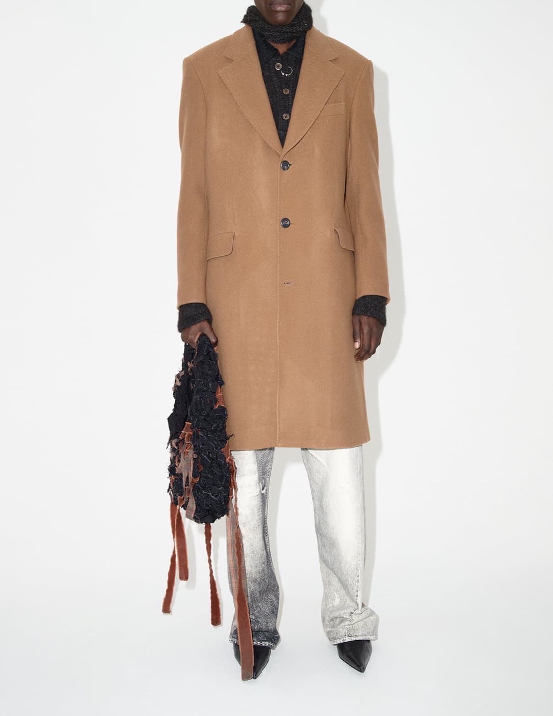 (정품/새상품) 아워레가시 남성 카멜 헤링본 돌핀 코트 상품이미지9