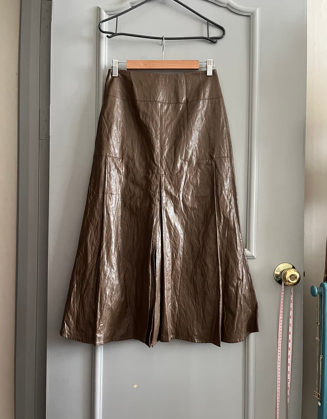 타임 플리츠 레더 스커트 호칭 64-94사이즈 상품이미지6