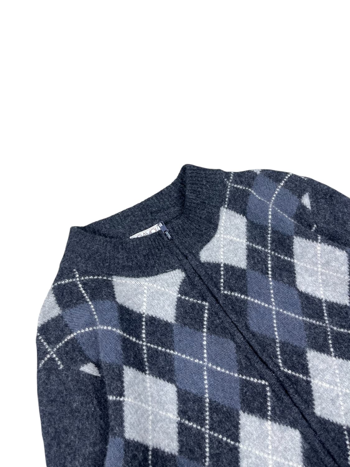 Vintage 울 아가일패턴 니트 집업  상품이미지2