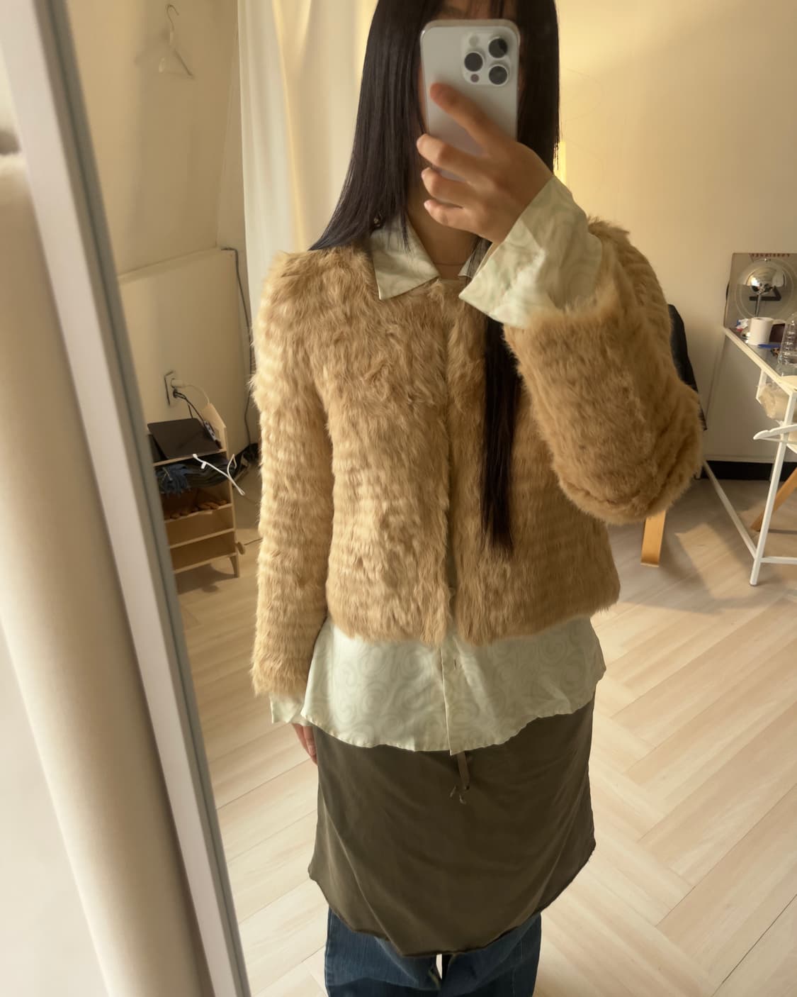 [Vintage]  Angora Fur Cropped Jacket 상품이미지7