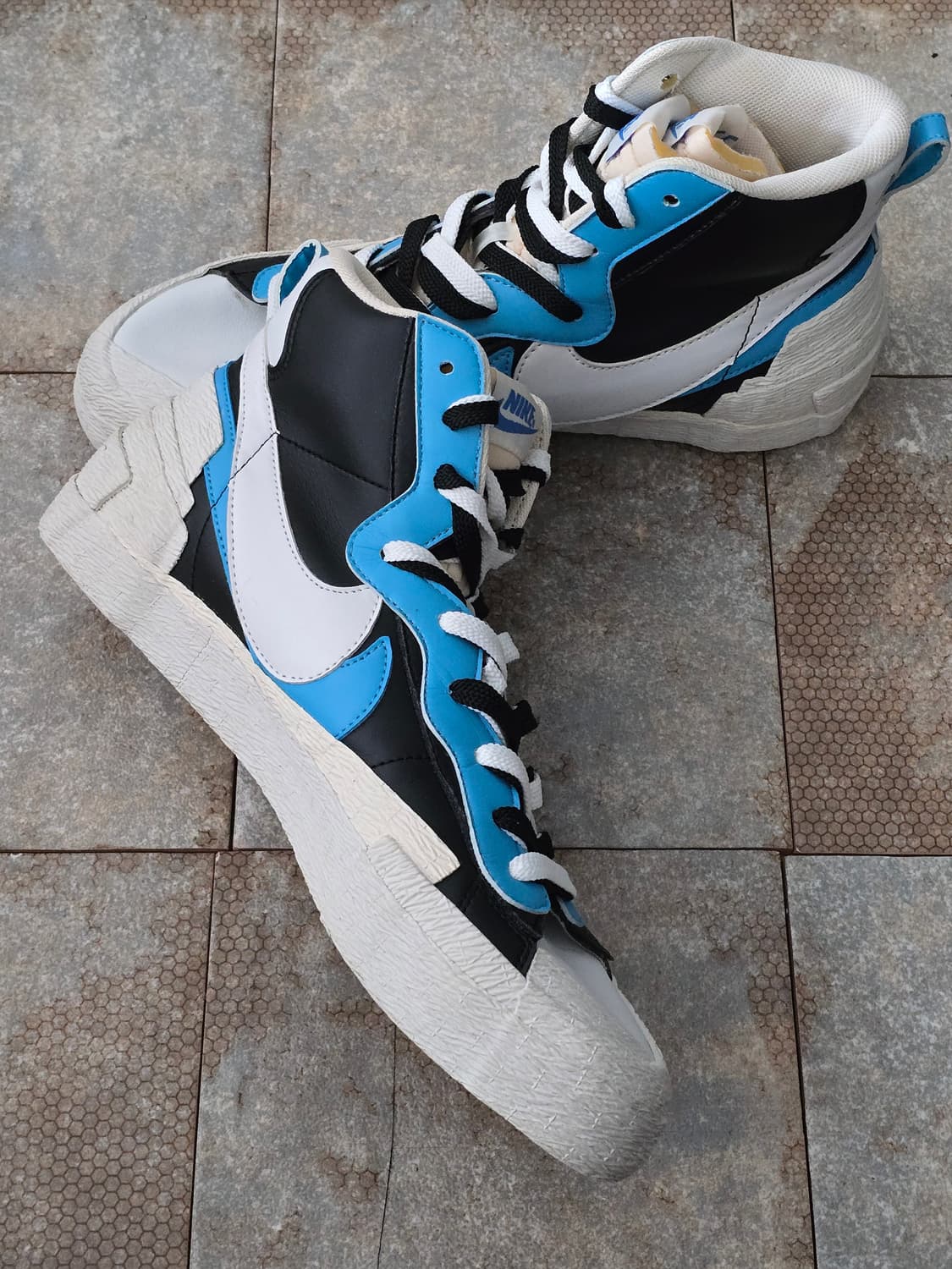 (285)나이키 사카이 블레이저 미드 화이트 블루 상품이미지4