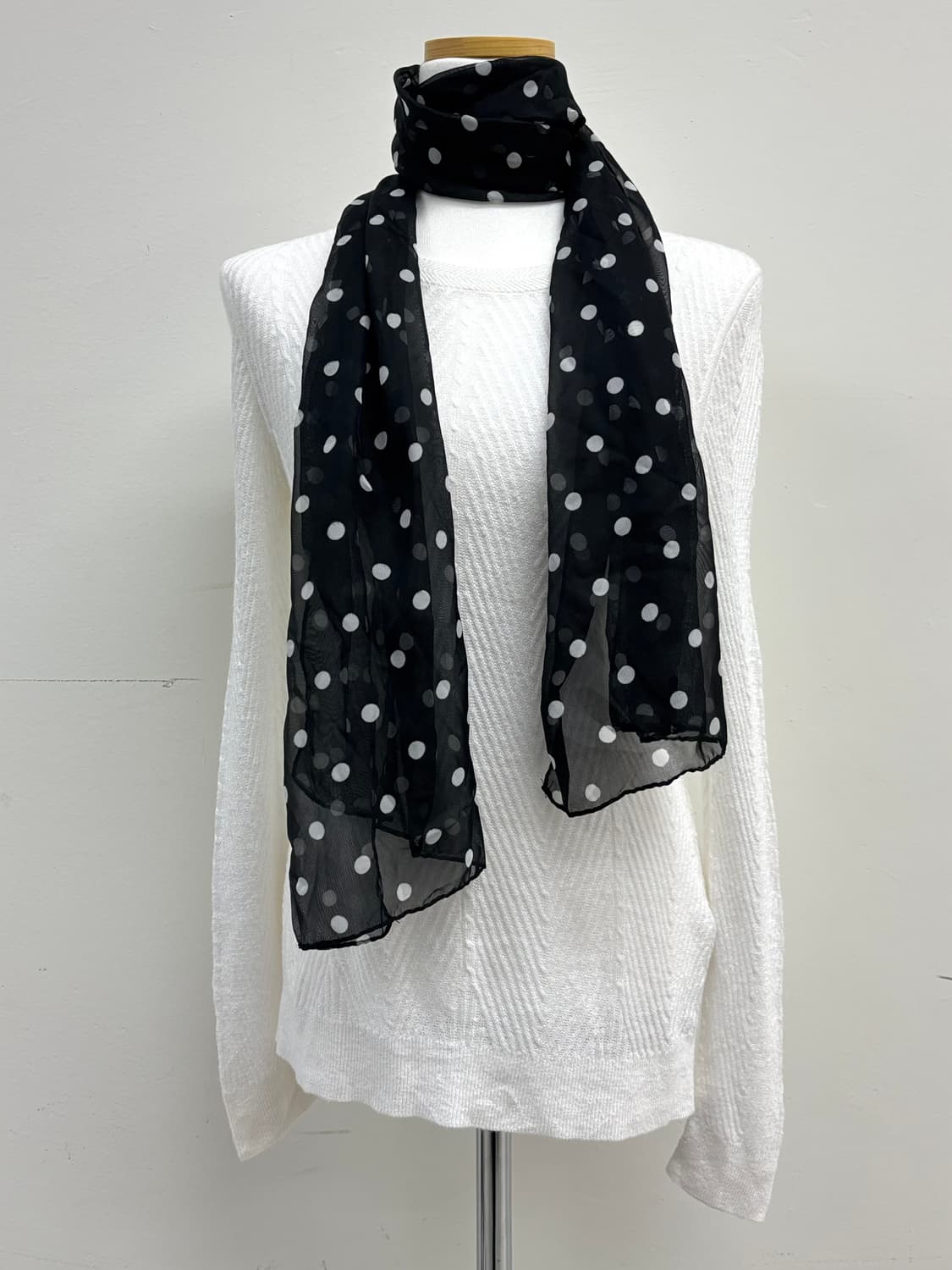 빈티지 블랙 도트 머플러 스카프 상품이미지4