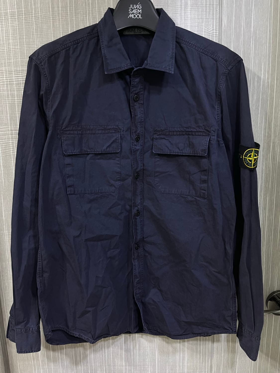 스톤아일랜드 네이비 코튼 포켓 셔츠 상품이미지1