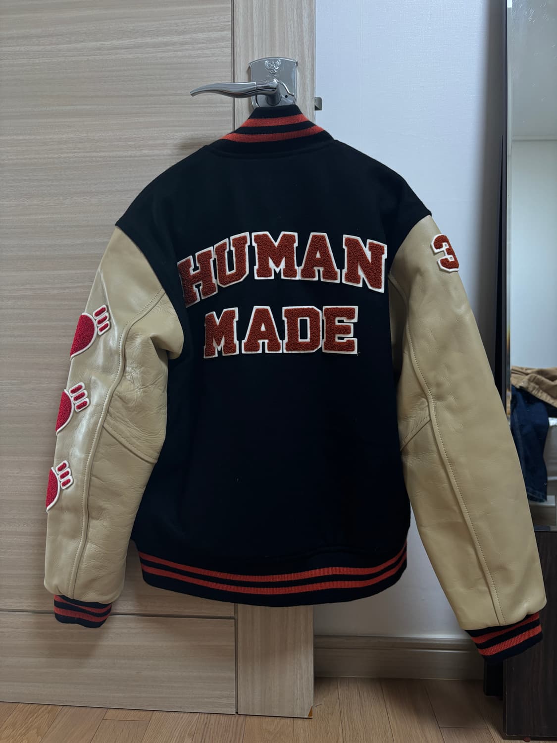 휴먼메이드 바시티 자켓 블랙 상품이미지2