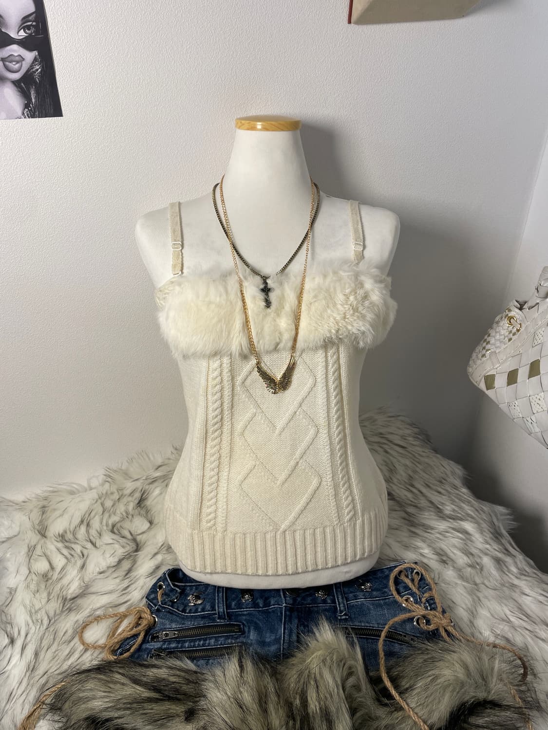 빈티지 크리스마스 니트 퍼 나시 세트 상품이미지4