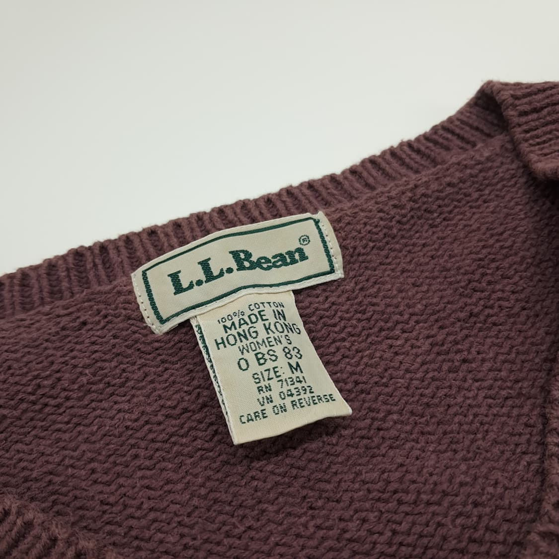 CN947 M 엘엘빈 빈티지퍼플 코튼 V넥 오버핏 니트 스웨터 상품이미지4