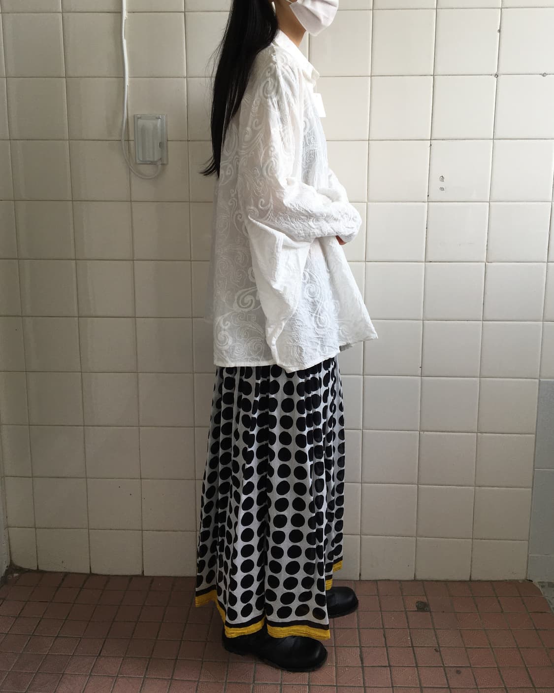 Dot pattern long skirt 상품이미지4