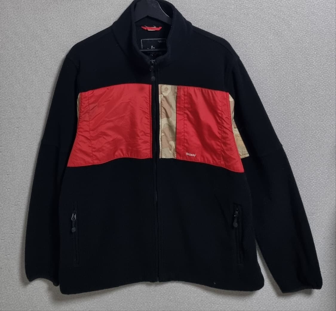 M (95) 스투시 블랙 플리스 후리스 집업 상품이미지1