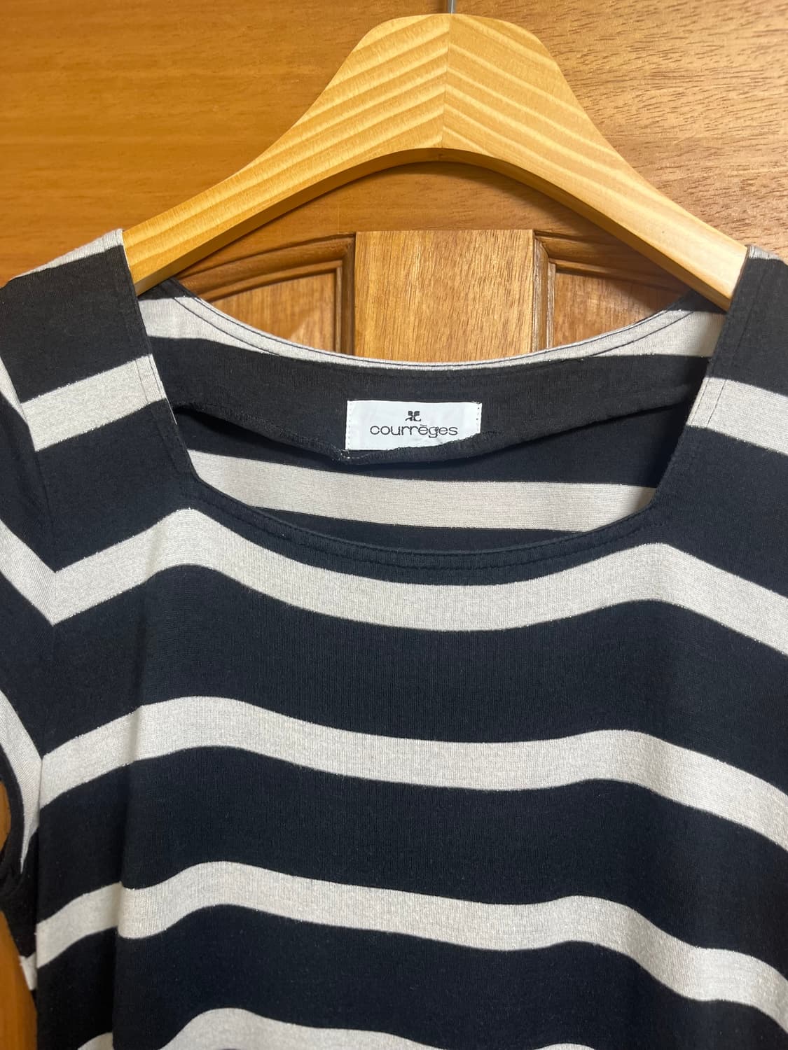 Courreges Boat Neck Striped Long T-Shirt 상품이미지2