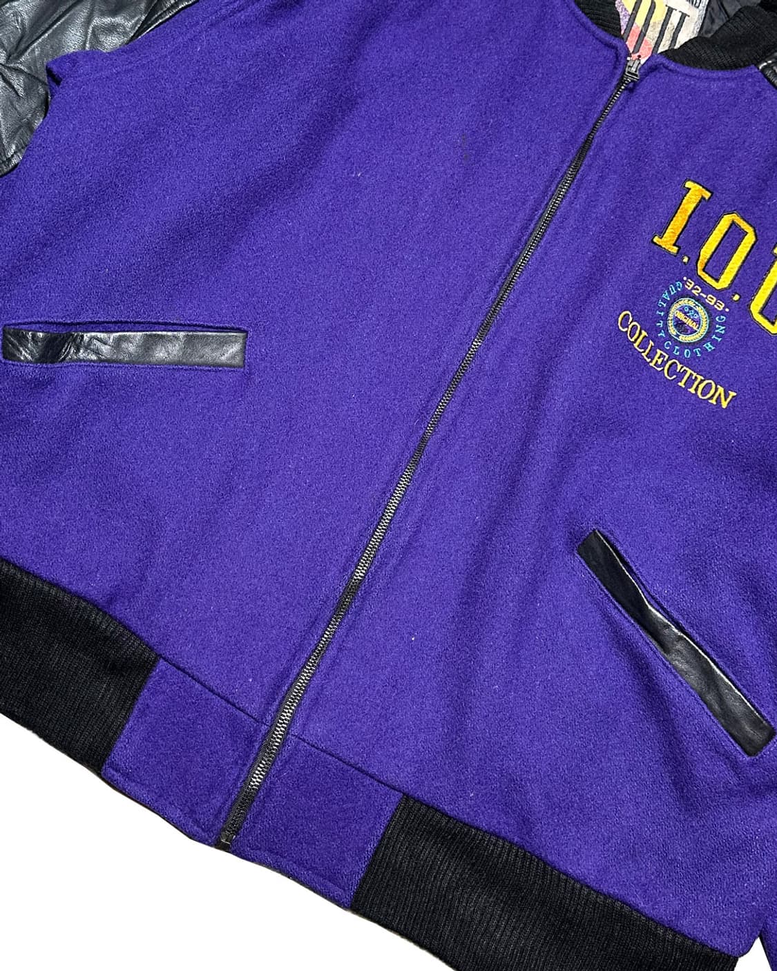 90s I.O.U Collection 리얼 레더 울 바시티 자켓 상품이미지6