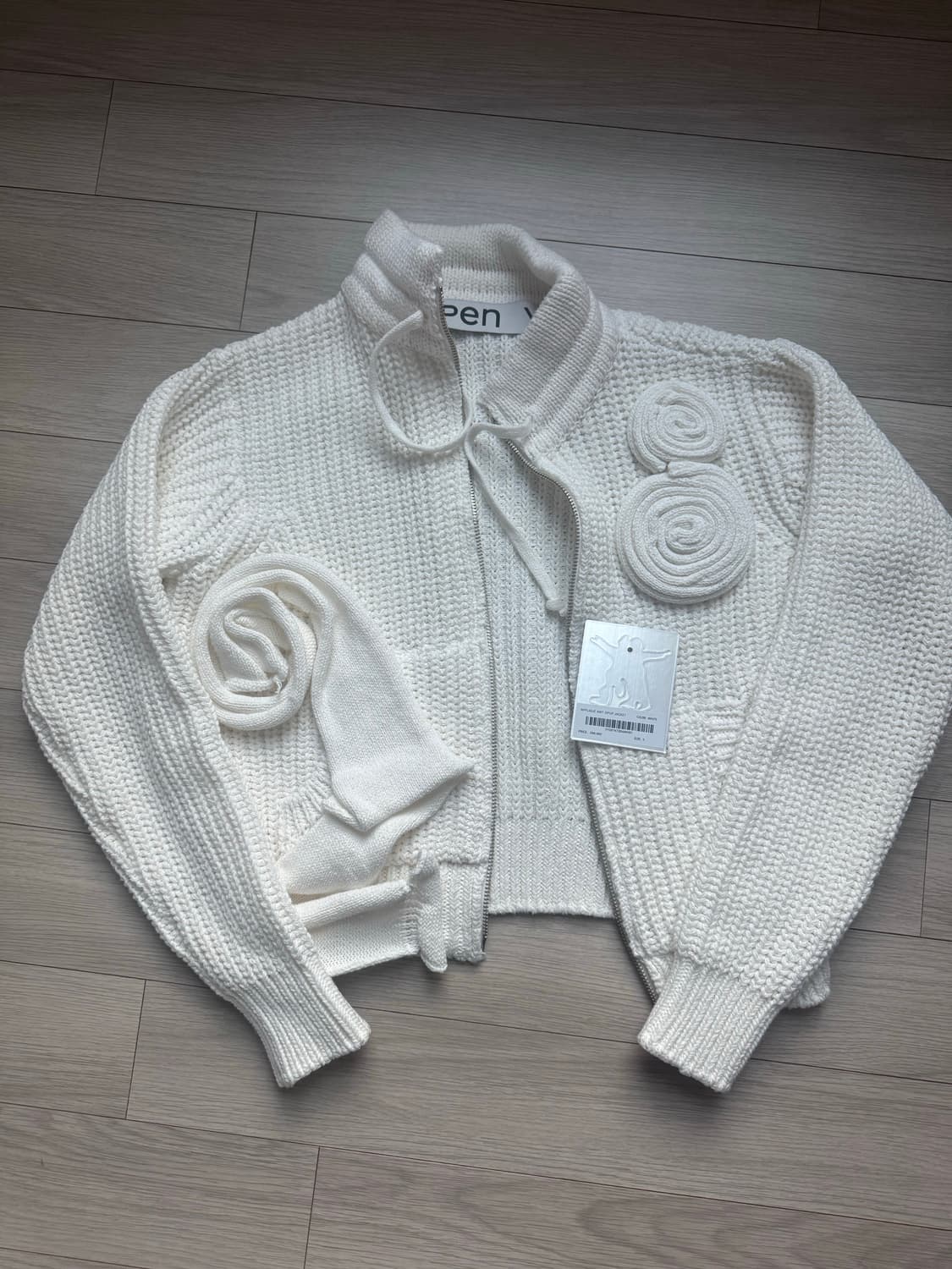 오픈와이와이 니트 집업 상품이미지2