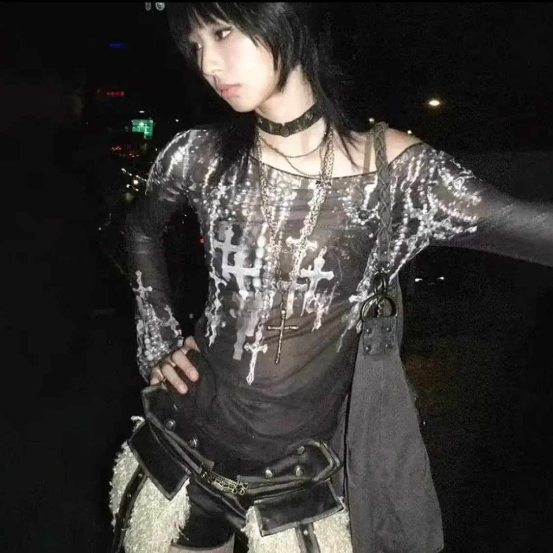 y2k 그런지 미학 메쉬 탑 상품이미지4