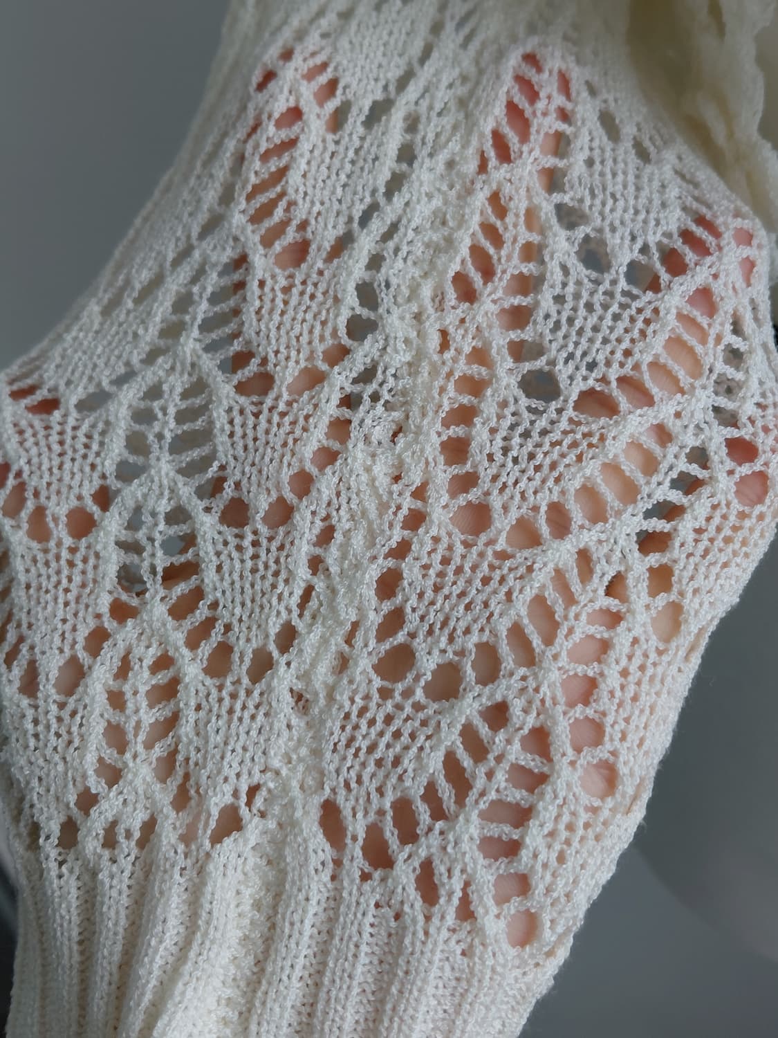 [일본빈티지] 아이보리 꽃 장식 볼레로 가디건 상품이미지3