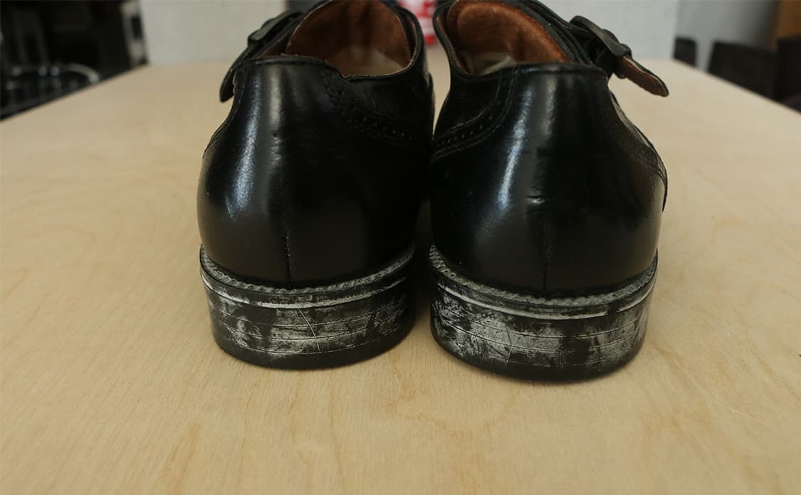 빈티지 이탈리아 블랙 레더 몽크 스트랩 슈즈 상품이미지8