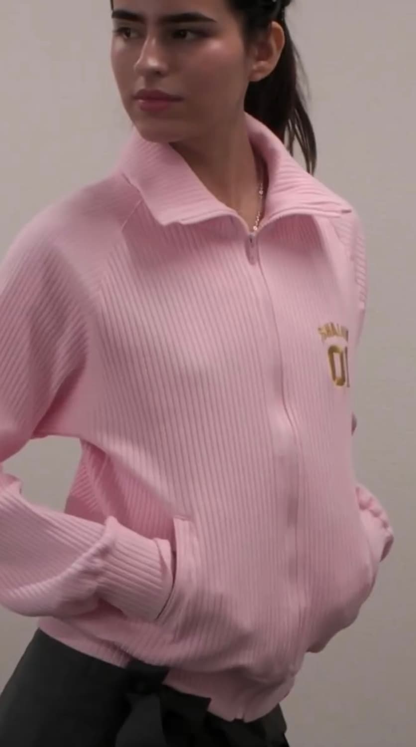 샬롬클럽 핑크 져지 집업 상품이미지2