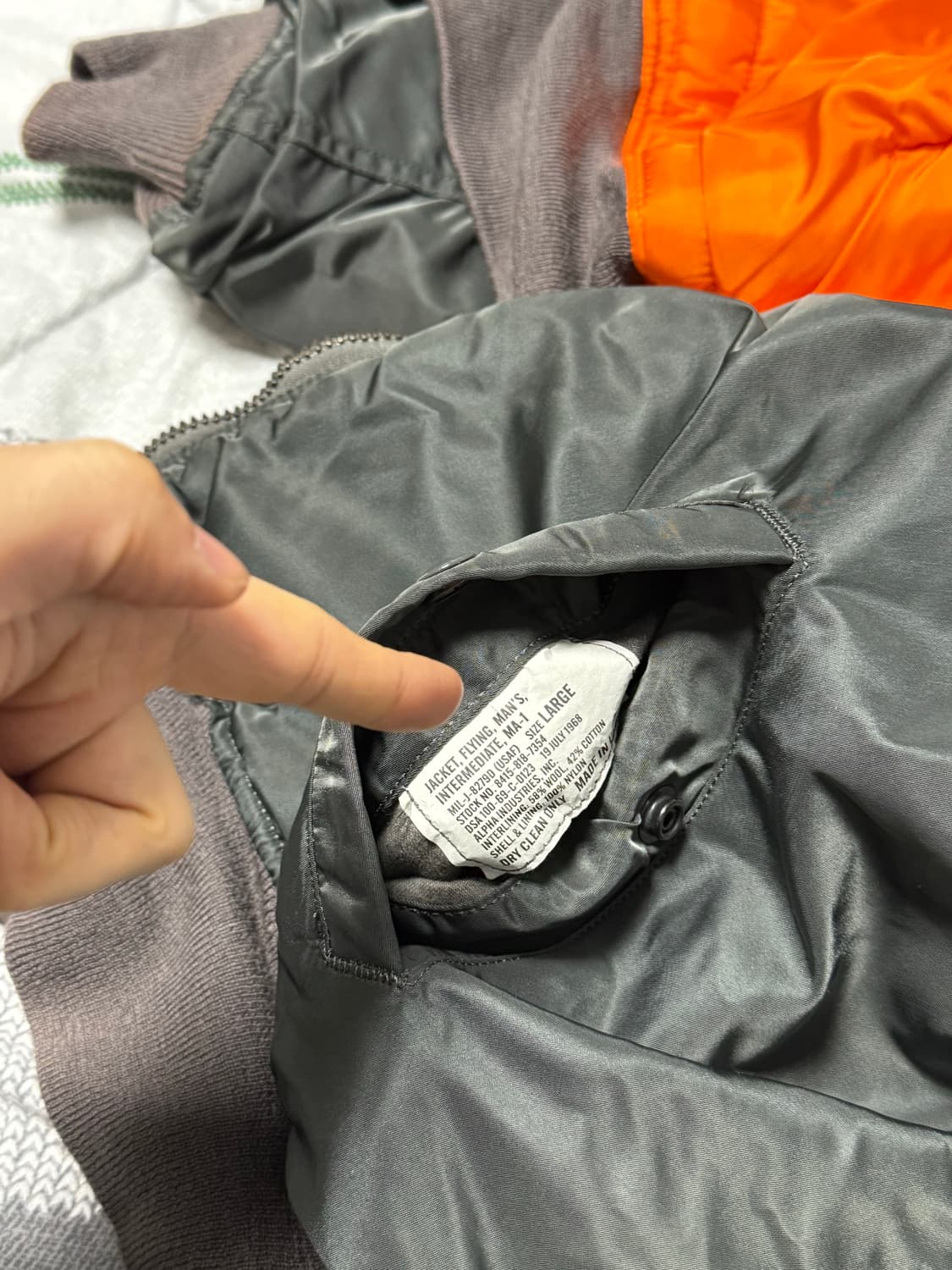 (L)1968s 알파인더스트리 정밀복각 ma-1 상품이미지2