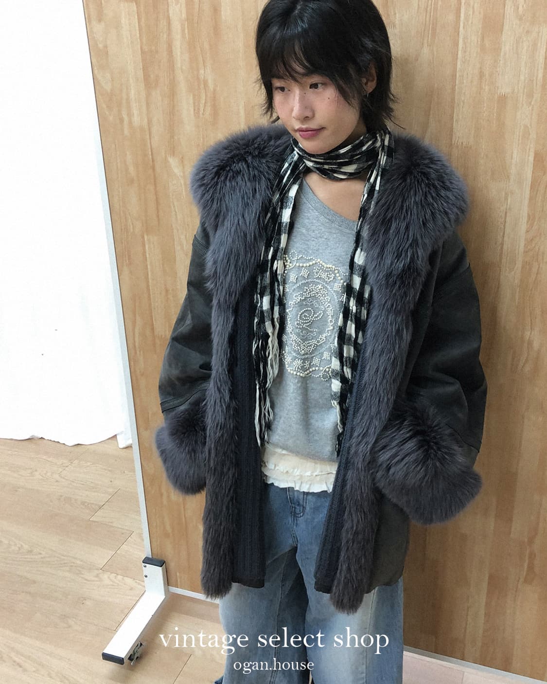 vintage eco fur mustang coat 상품이미지7