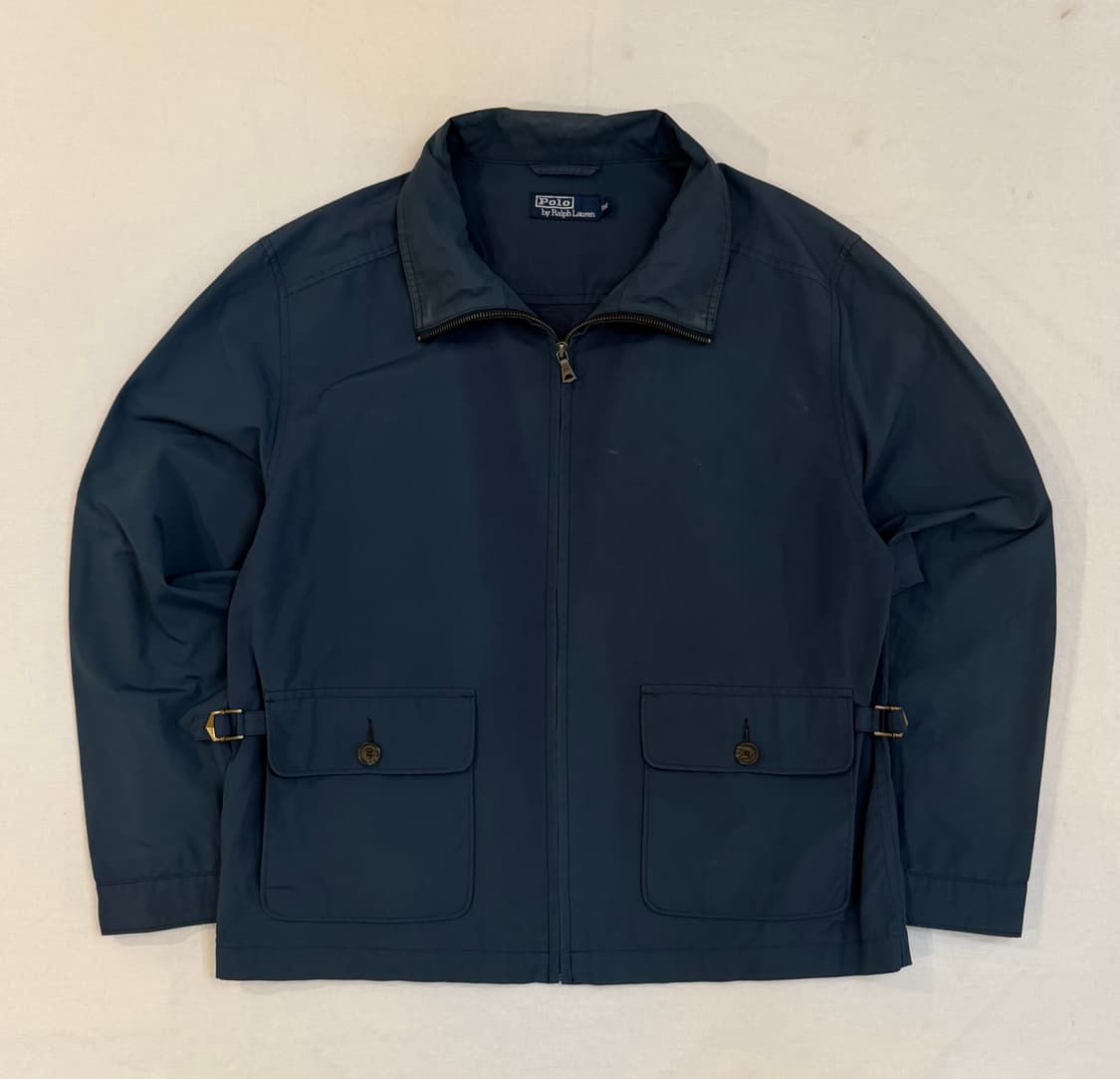 90s 폴로 랄프로렌 A-2 폴리쉘 나일론 스윙탑 자켓 블루 상품이미지1