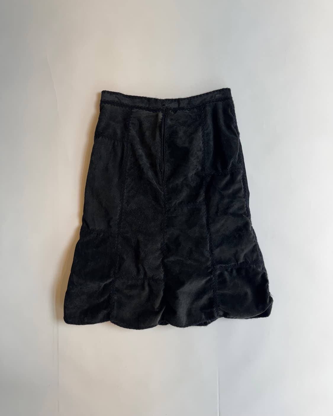 Black Patchwork Suede Skirt 상품이미지2