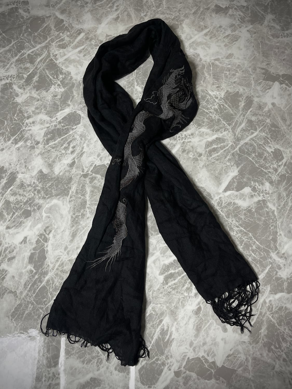 (Japanese vintage)black pattern muffler 상품이미지1