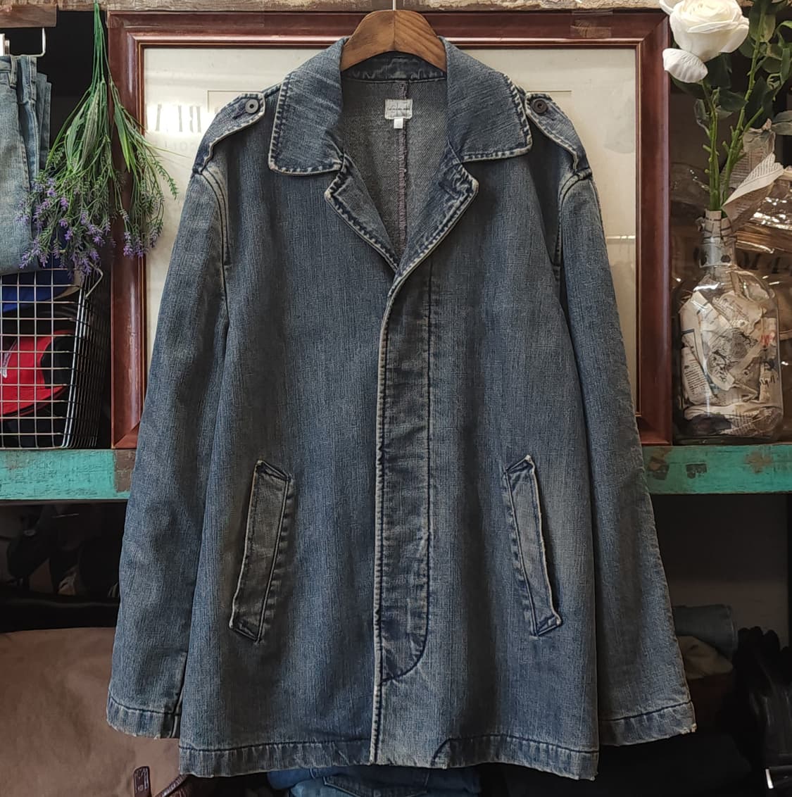 90s 켈빈 클라인 데님 워크자켓 이탈리안 데님 L 상품이미지1