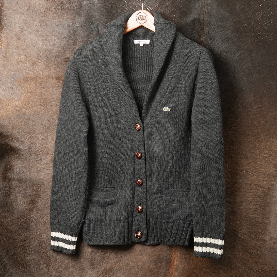 [95] 라코스테 숄카라 울 가디건 그레이 MT-1411  상품이미지1