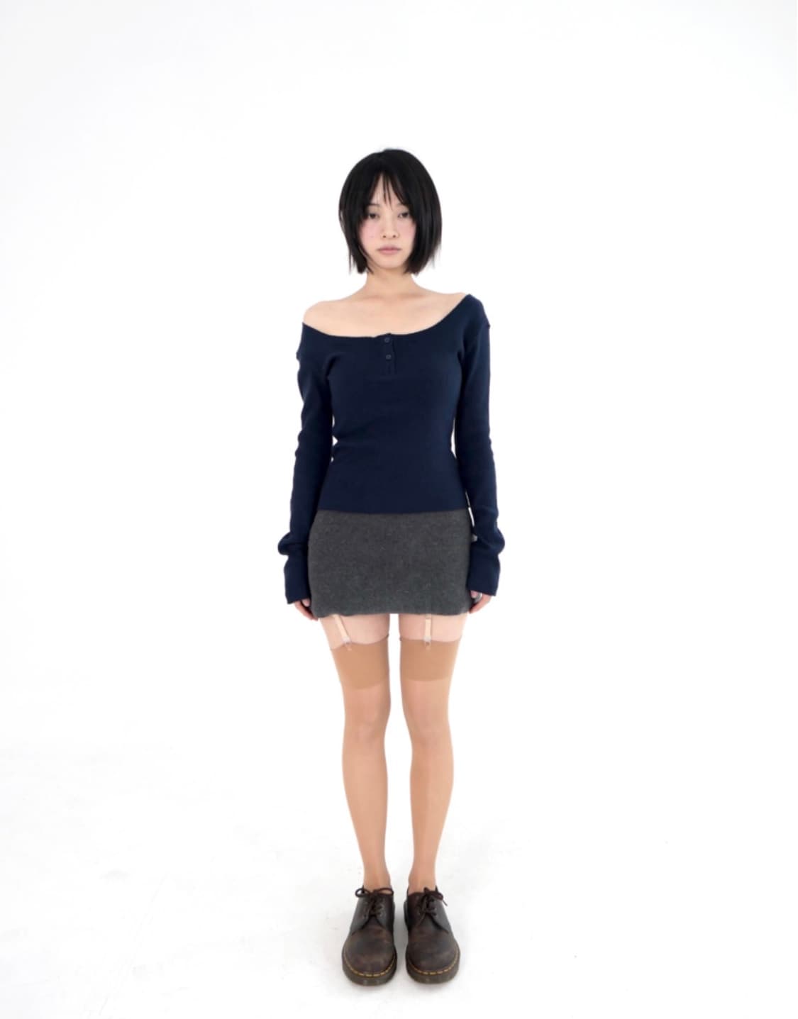 베이비랩 오프숄더 긴팔티, 울 스커트 세트 상품이미지2